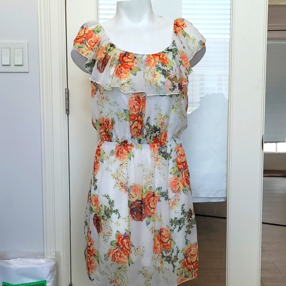 Poetry Floral Ruffle Trim Dress